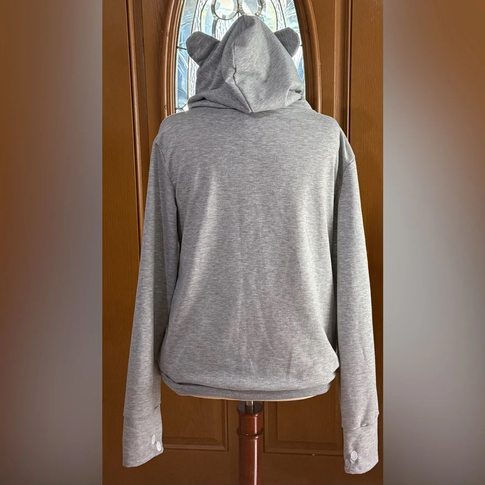 Gray Cat Hoodie for Pet Lovers